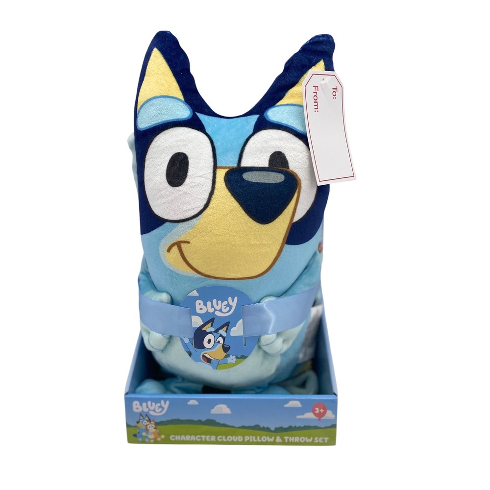 Bluey Character Cloud Pillow and Throw Set Blue Fleece Blanket 40x50 Northwest